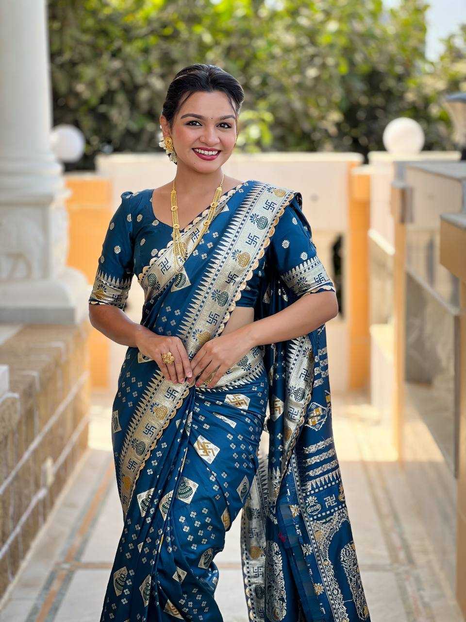 Ynf Dola Silk RIN150 Swastik Silk Sarees Wedding Collections Festive Collections Wholesale Dola Silk Sarees Traditional Silk Sarees Silk Sarees With Blouse Manufacturer