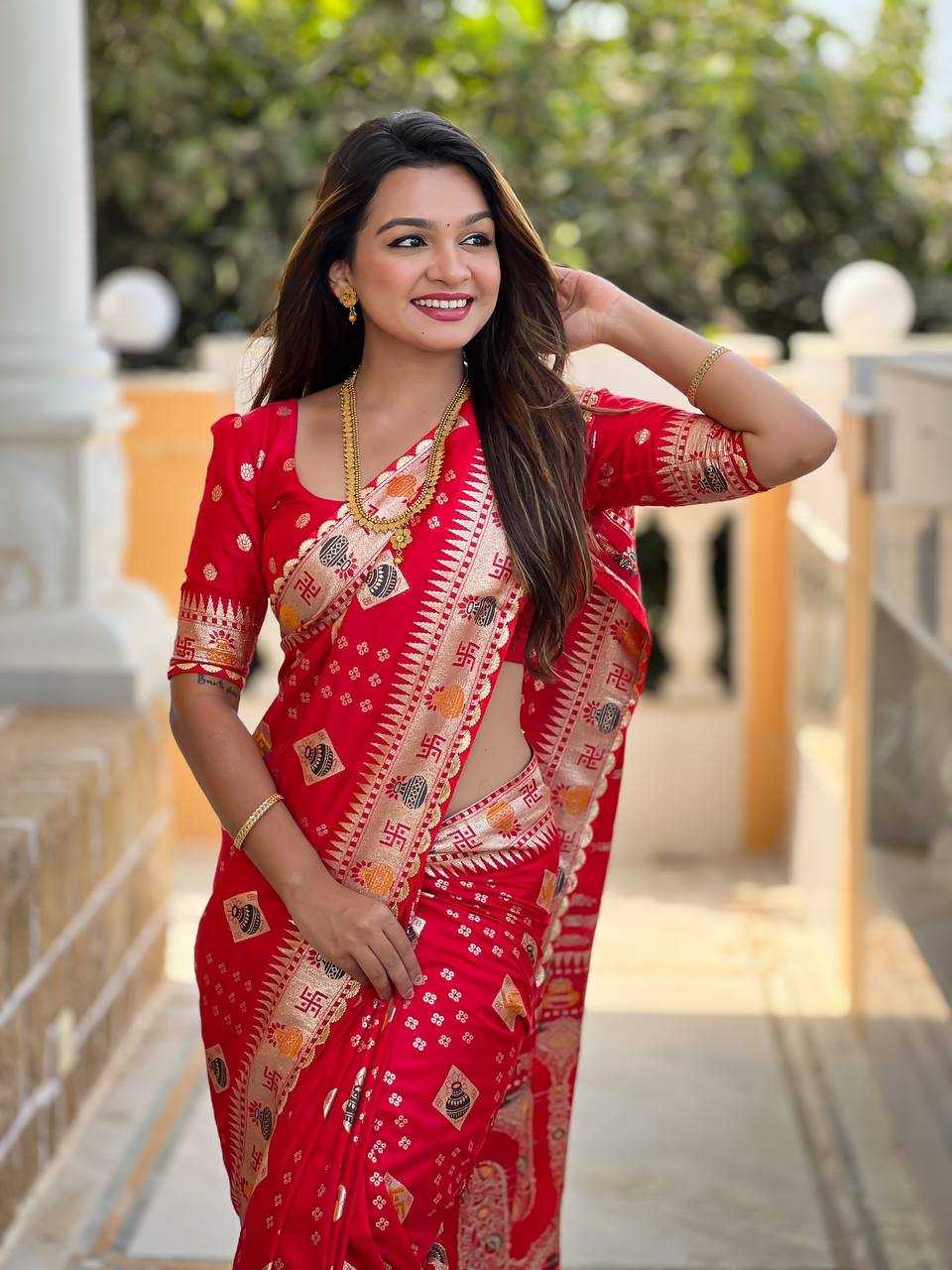 Ynf Dola Silk RIN150 Swastik Silk Sarees Wedding Collections Festive Collections Wholesale Dola Silk Sarees Traditional Silk Sarees Silk Sarees With Blouse Manufacturer