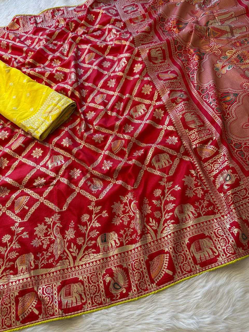 Ynf Dola Silk RIN225 932 Sarees Wedding Collections Festive Collections Wholesale Silk Sarees Zari Sarees Sarees With Blouse Manufacturer