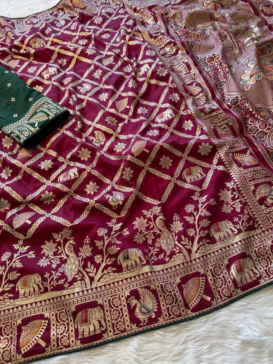 Ynf Dola Silk RIN225 932 Sarees Wedding Collections Festive Collections Wholesale Silk Sarees Zari Sarees Sarees With Blouse Manufacturer
