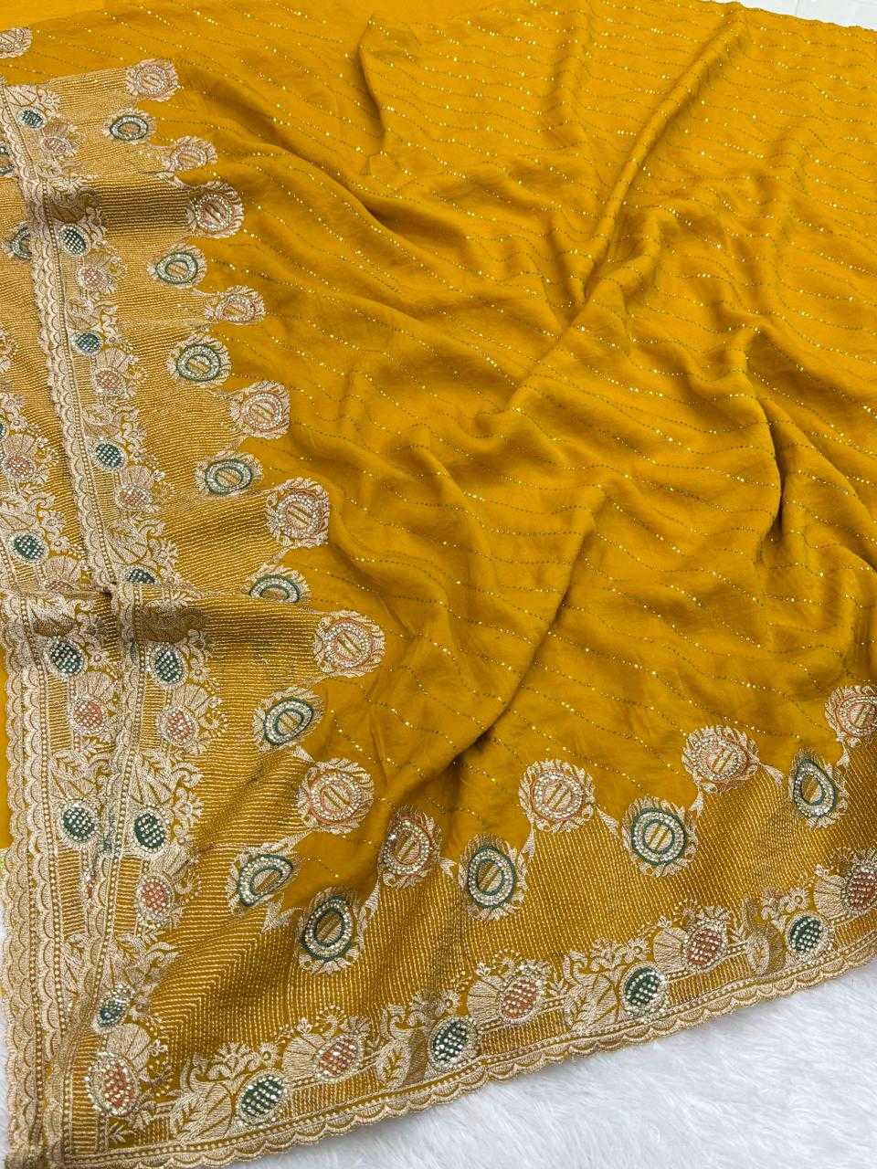 Ynf Dull Moss KESH114 9662 Sarees Wholesale Designer Sarees Kashmiri Sarees Stone Work Saree Manufacturer