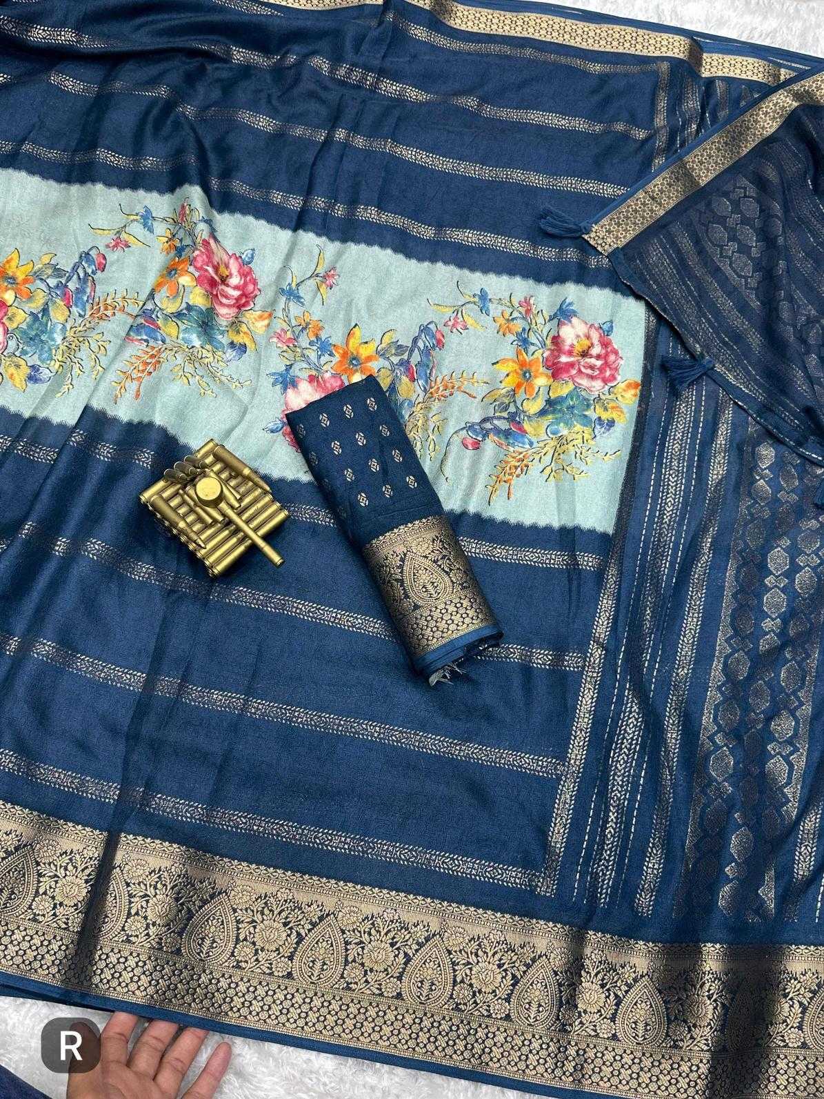 Ynf Dull Moss KESH500 Chaitanya Sarees Wholesale Printed Sarees Jacquard Saree Zari Border Sarees Manufacturer
