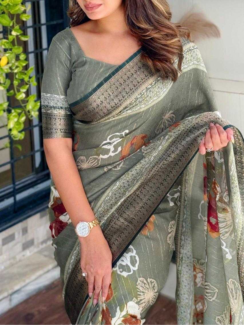 Ynf Dull Moss KESH500 Lovebird Sarees Wholesale Designer Sarees Jacquard Saree Zari Border Sarees Manufacturer