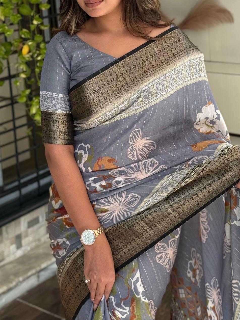 Ynf Dull Moss KESH500 Lovebird Sarees Wholesale Designer Sarees Jacquard Saree Zari Border Sarees Manufacturer