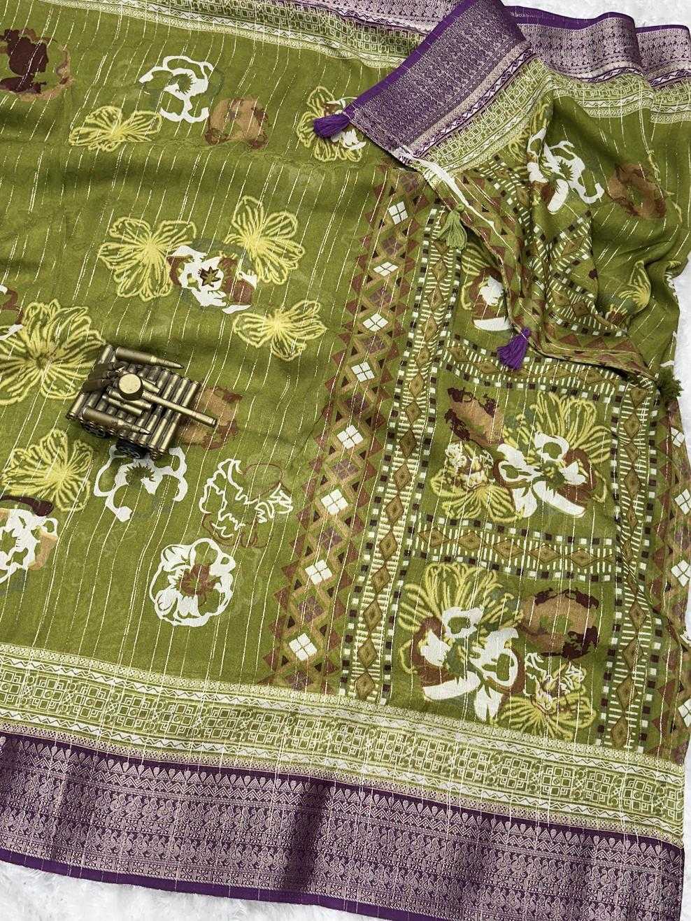 Ynf Dull Moss KESH500 Lovebird Sarees Wholesale Designer Sarees Jacquard Saree Zari Border Sarees Manufacturer