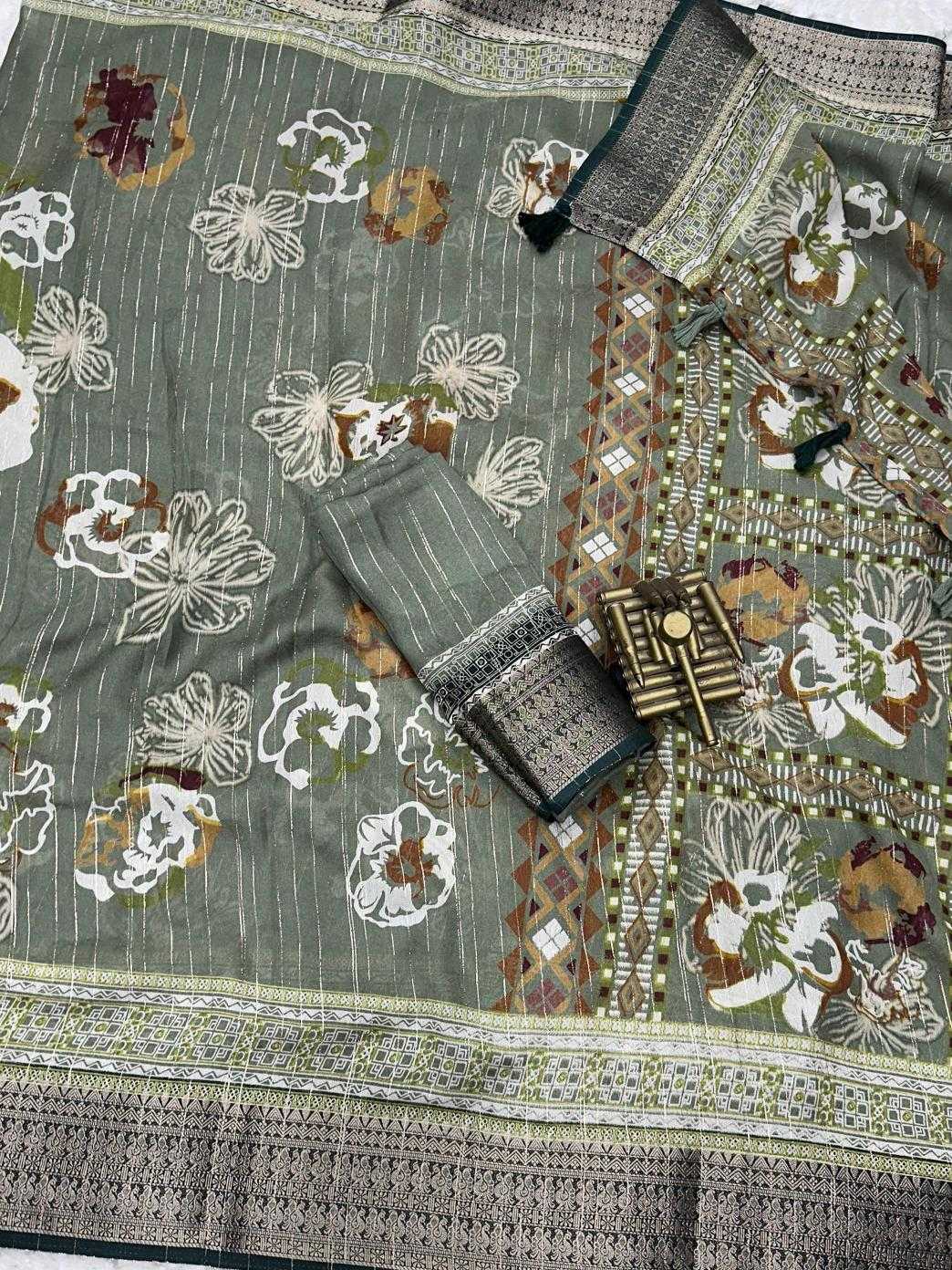 Ynf Dull Moss KESH500 Lovebird Sarees Wholesale Designer Sarees Jacquard Saree Zari Border Sarees Manufacturer