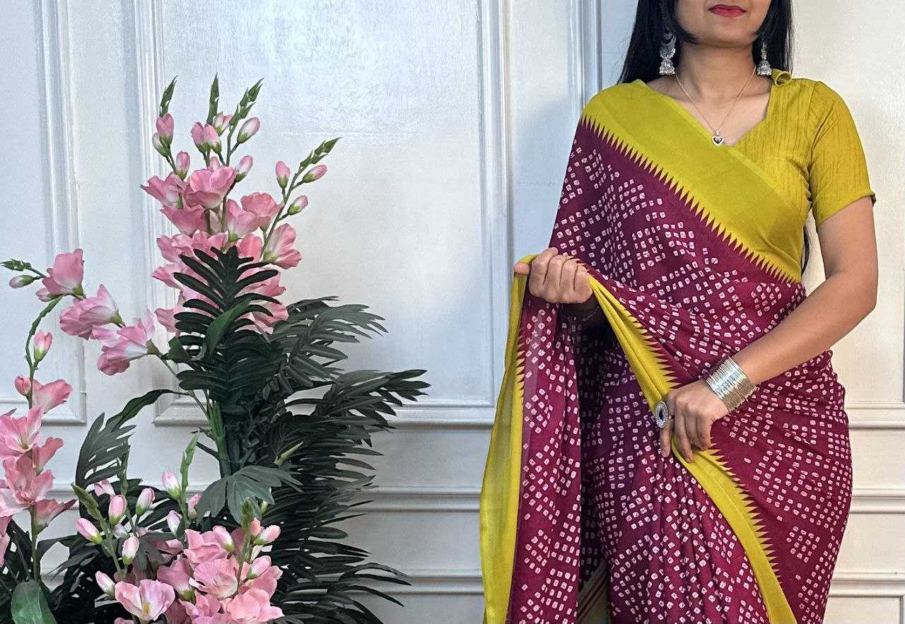 Ynf Dull Moss RIN218 PANCHI BANDHANI Sarees Wholesale Fancy Sarees Printed Sarees Bandhani Bandhej Sarees Manufacturer