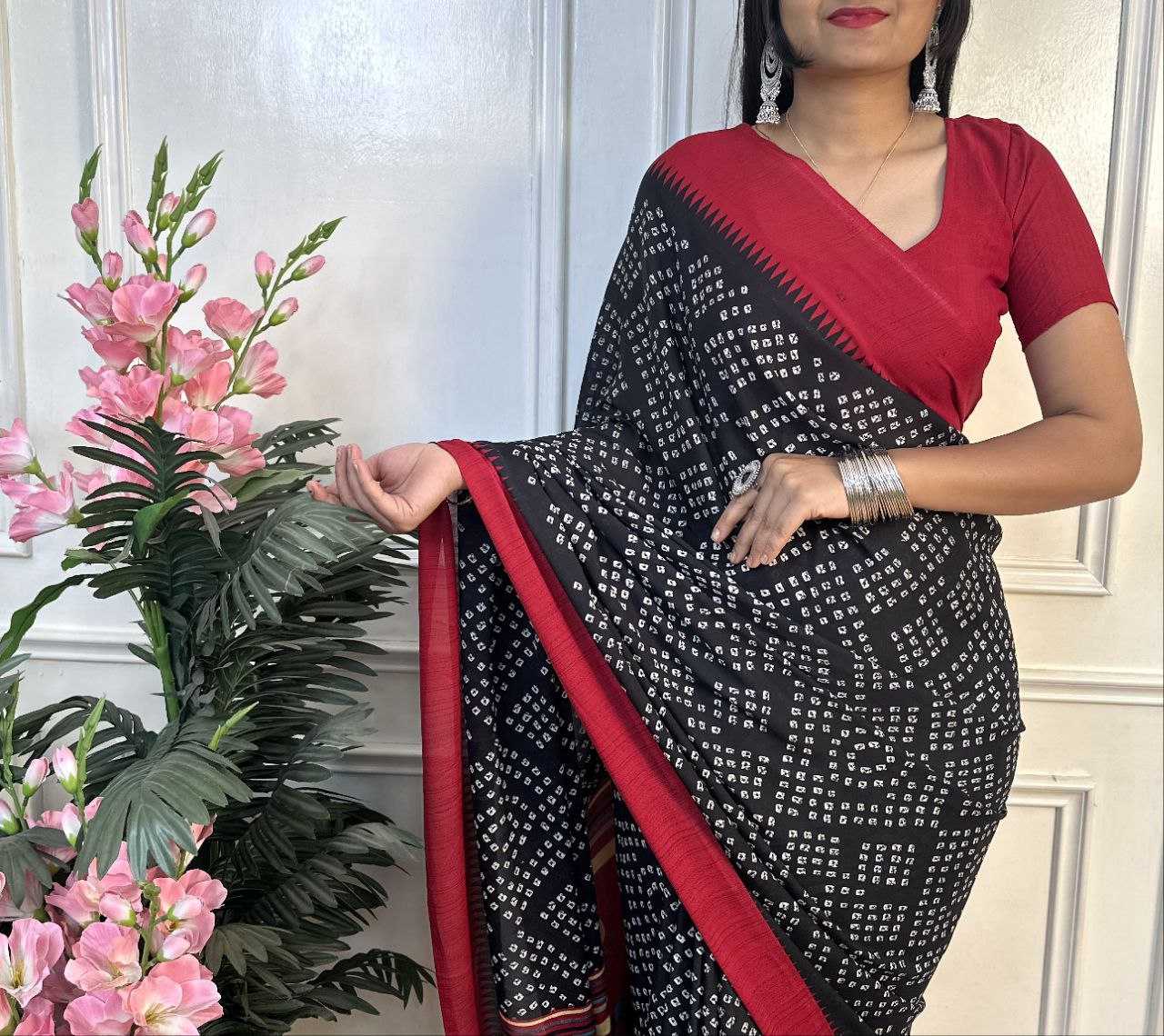 Ynf Dull Moss RIN218 PANCHI BANDHANI Sarees Wholesale Fancy Sarees Printed Sarees Bandhani Bandhej Sarees Manufacturer