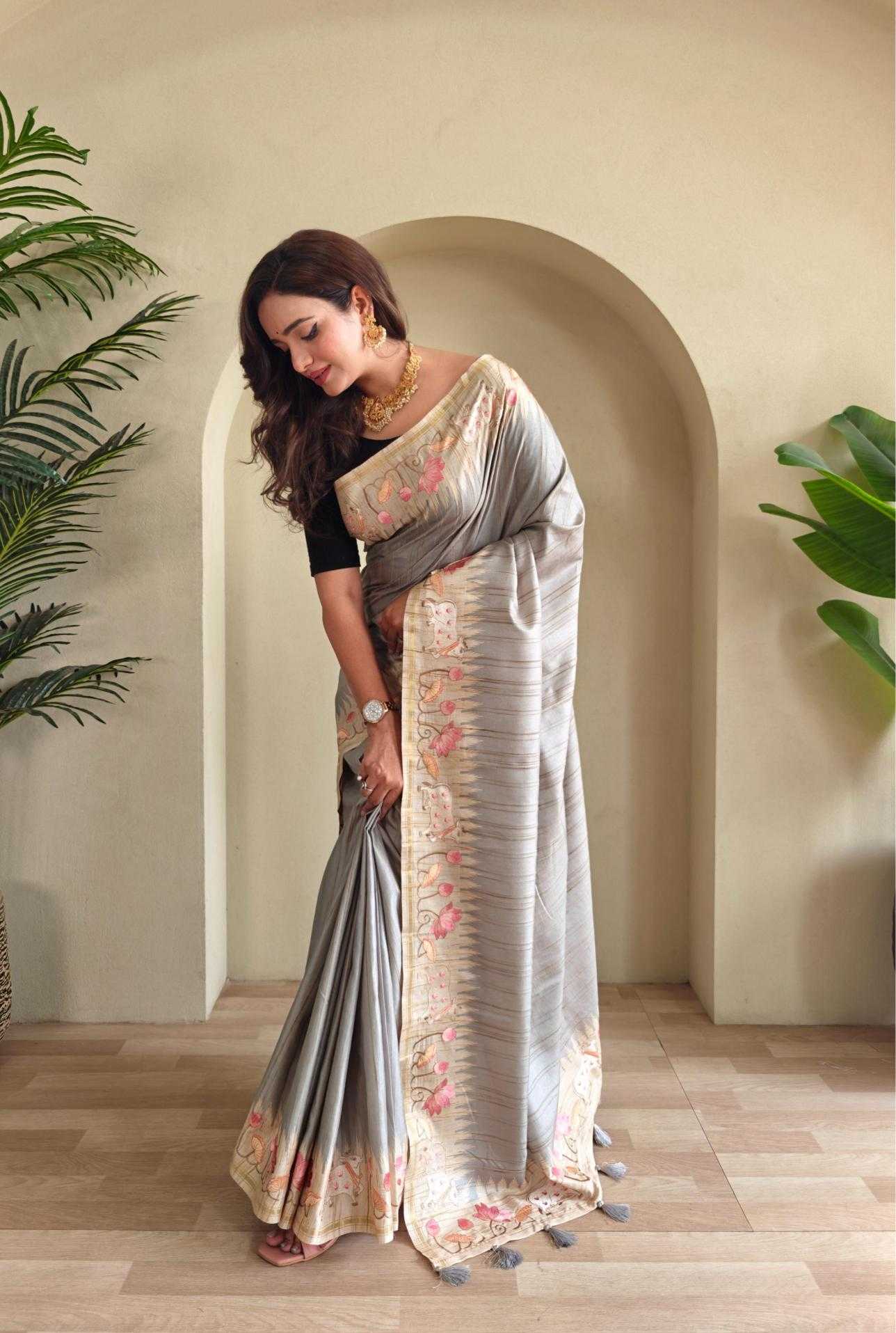 Ynf Fancy KESH249 KALYANI Sarees Wholesale Designer Sarees Embroidered Sarees Tussar Sarees Manufacturer