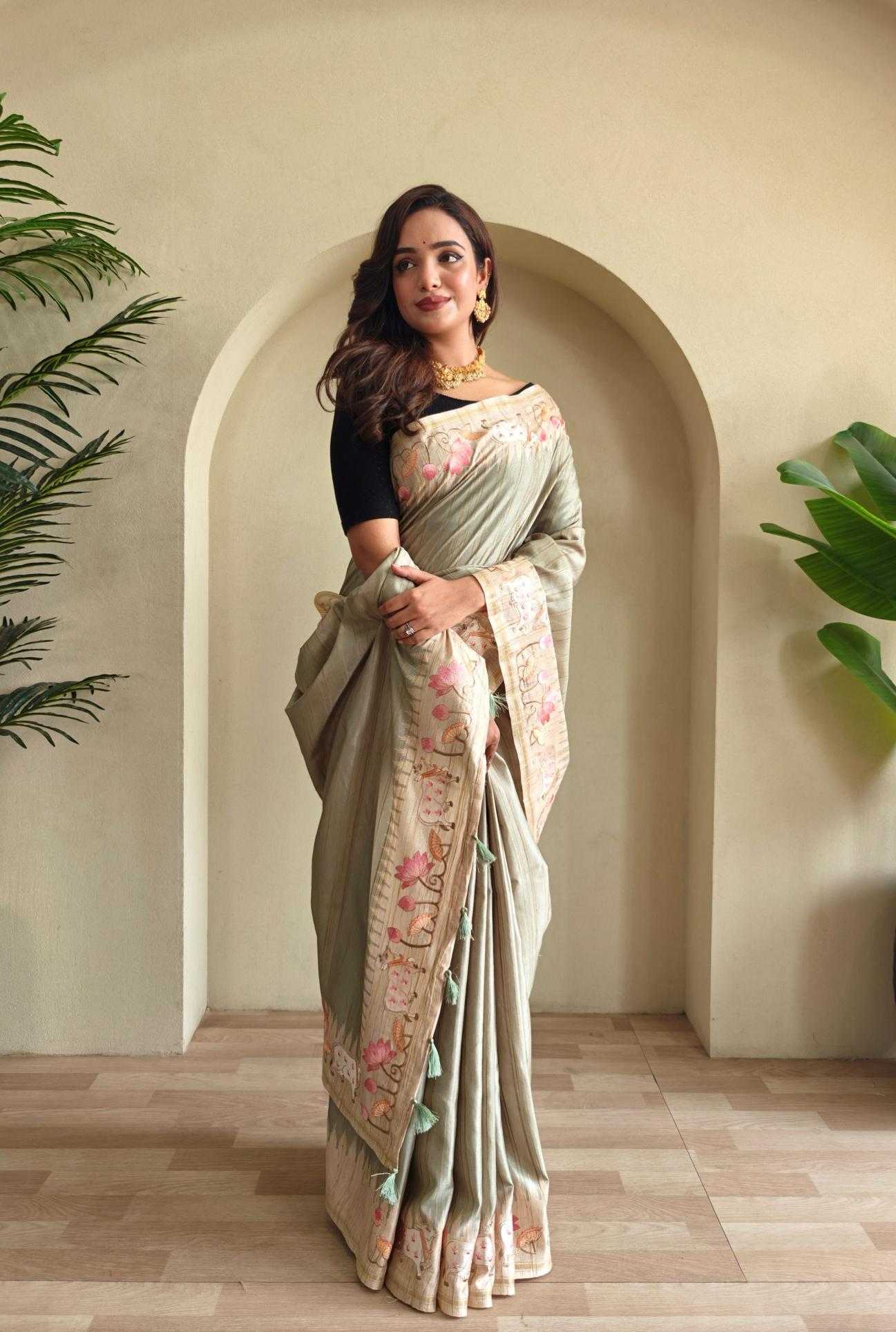 Ynf Fancy KESH249 KALYANI Sarees Wholesale Designer Sarees Embroidered Sarees Tussar Sarees Manufacturer