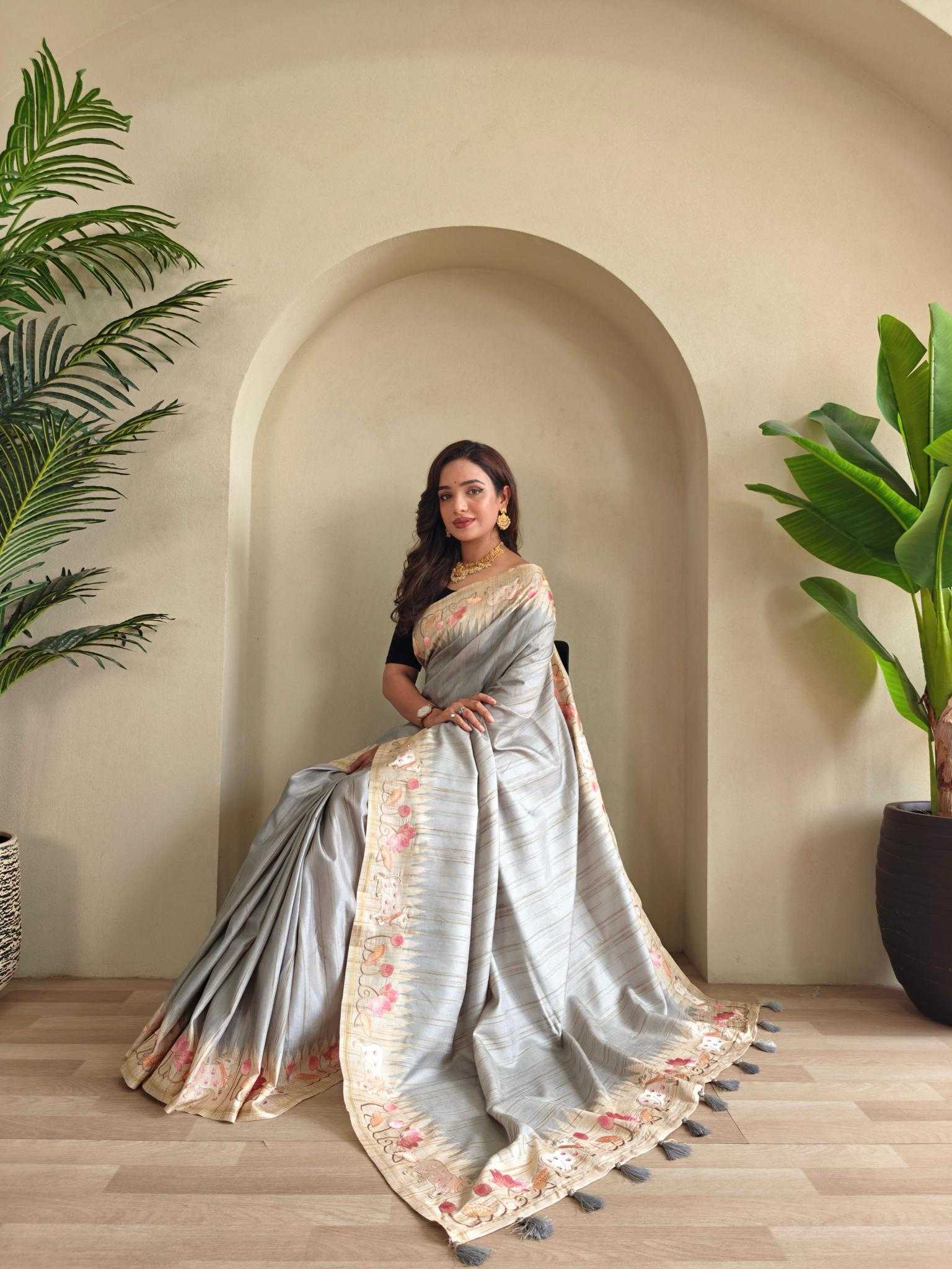 Ynf Fancy KESH249 KALYANI Sarees Wholesale Designer Sarees Embroidered Sarees Tussar Sarees Manufacturer