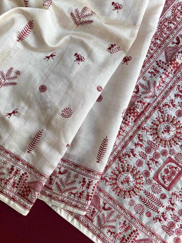 Ynf Fancy KESH249 MYRA Sarees Festive Collections Wholesale Embroidered Sarees Tussar Sarees Onam Collections Manufacturer