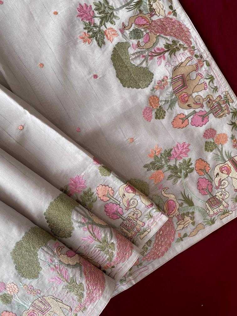 Ynf Fancy KESH249 SPRING VALLEY Sarees Festive Collections Wholesale Embroidered Sarees Tussar Sarees Onam Collections Manufacturer