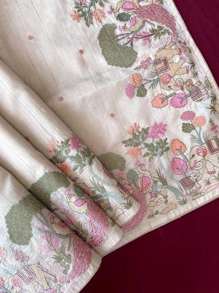Ynf Fancy KESH249 SPRING VALLEY Sarees Festive Collections Wholesale Embroidered Sarees Tussar Sarees Onam Collections Manufacturer