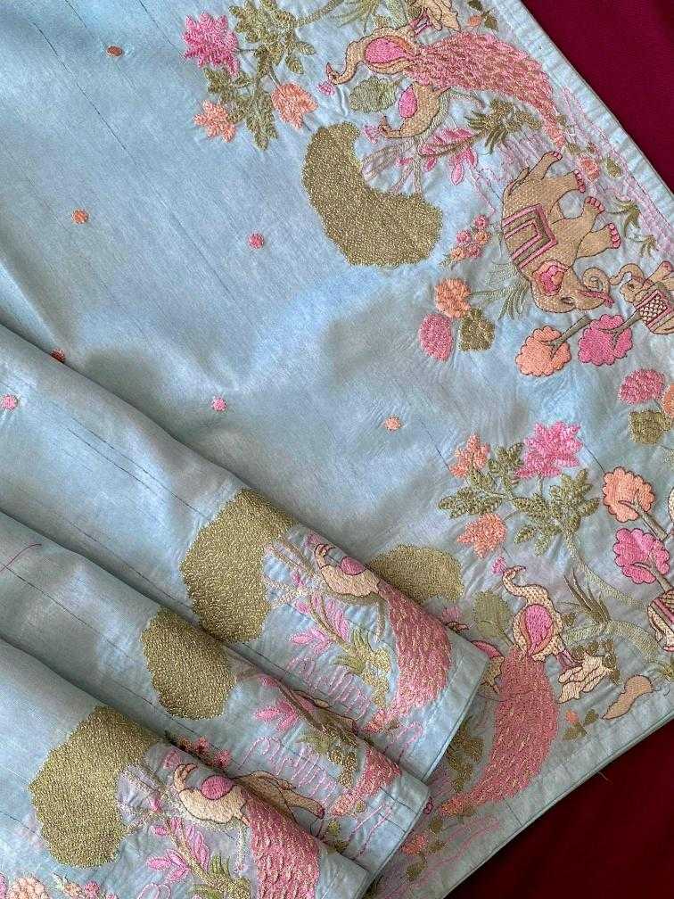 Ynf Fancy KESH249 SPRING VALLEY Sarees Festive Collections Wholesale Embroidered Sarees Tussar Sarees Onam Collections Manufacturer