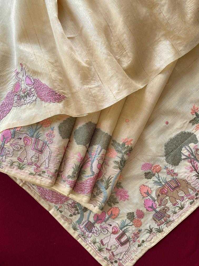 Ynf Fancy KESH249 SPRING VALLEY Sarees Festive Collections Wholesale Embroidered Sarees Tussar Sarees Onam Collections Manufacturer