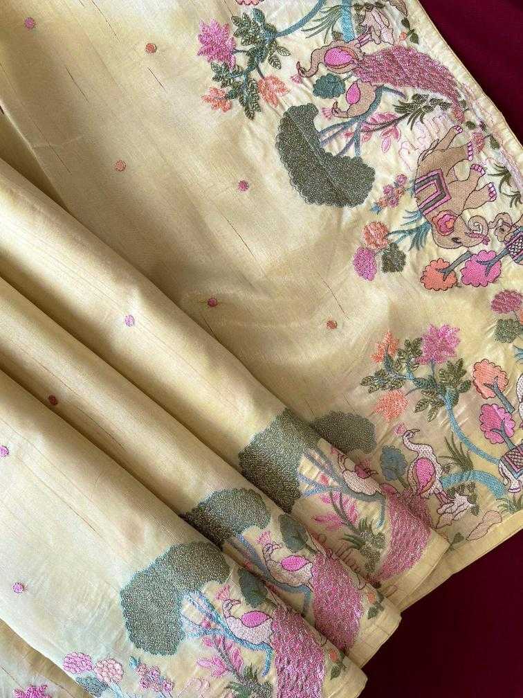 Ynf Fancy KESH249 SPRING VALLEY Sarees Festive Collections Wholesale Embroidered Sarees Tussar Sarees Onam Collections Manufacturer