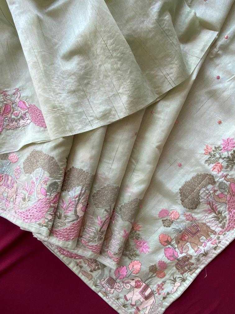 Ynf Fancy KESH249 SPRING VALLEY Sarees Festive Collections Wholesale Embroidered Sarees Tussar Sarees Onam Collections Manufacturer