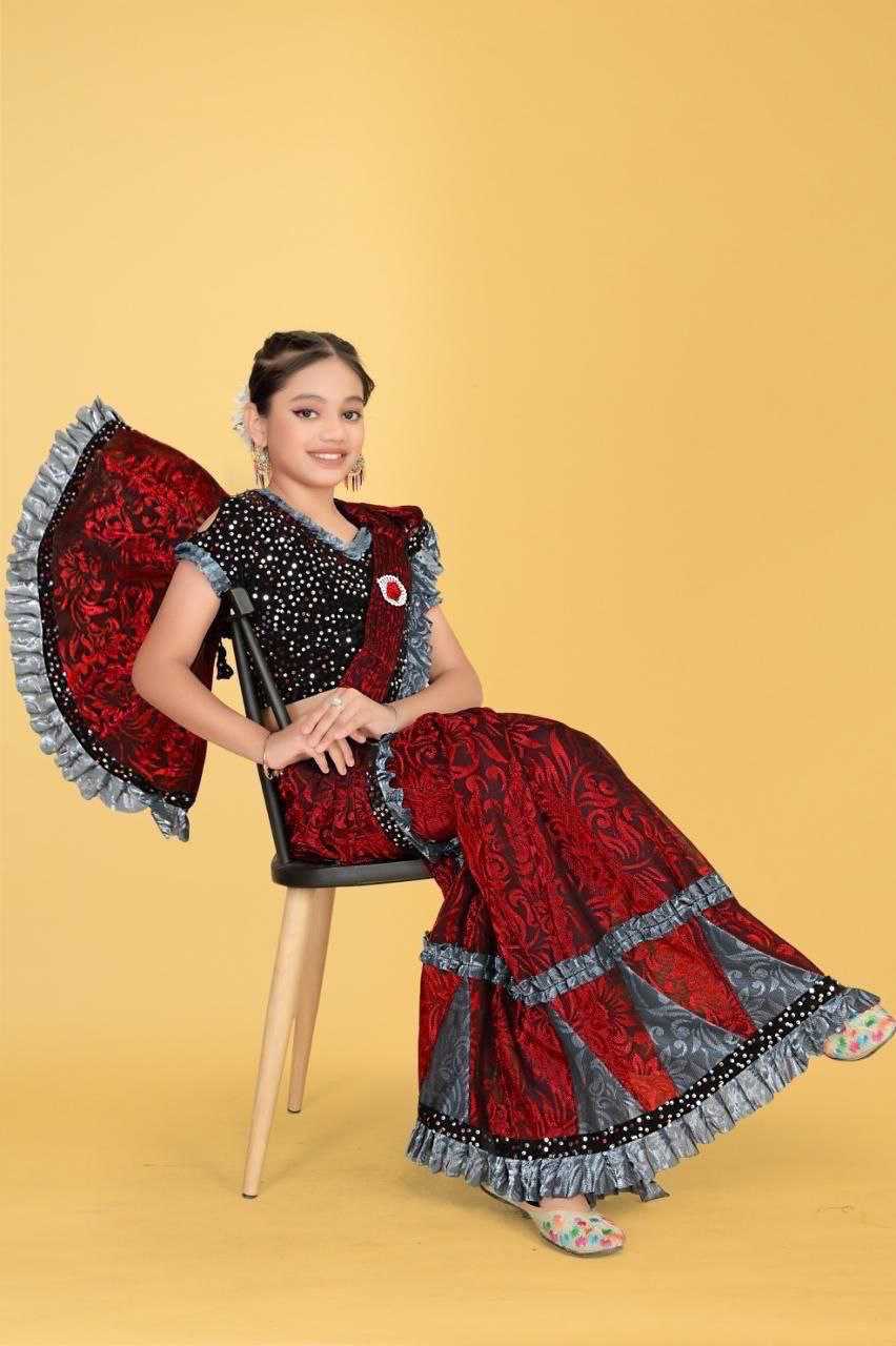 Ynf Fancy KESH461 50 Kids Wear Wholesale Kids Saree Dress Manufacturer