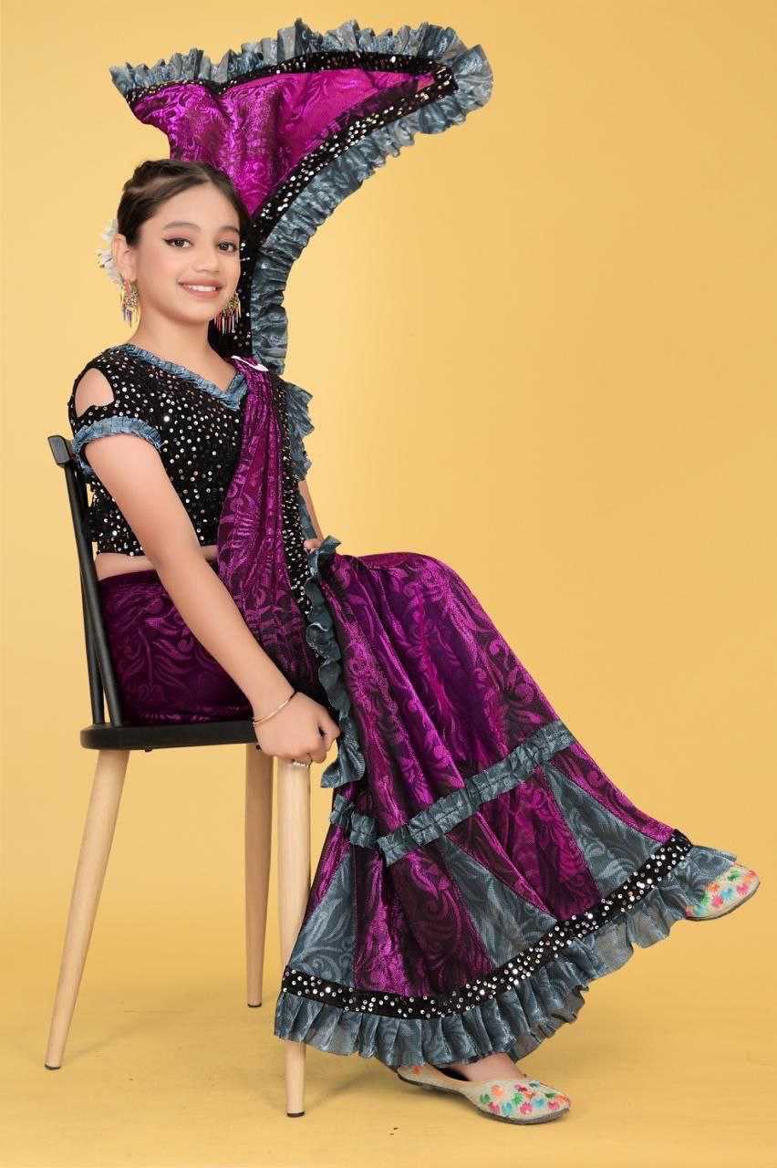 Ynf Fancy KESH461 50 Kids Wear Wholesale Kids Saree Dress Manufacturer