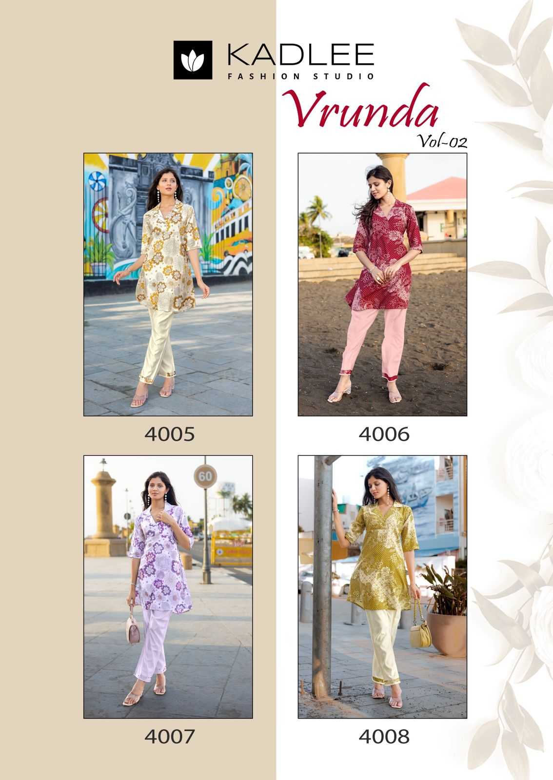 Ynf Fancy RIN190 KADLEE-Vrunda Vol 2 Setwise Collections Wholesale Kurtis Catalogs Manufacturer