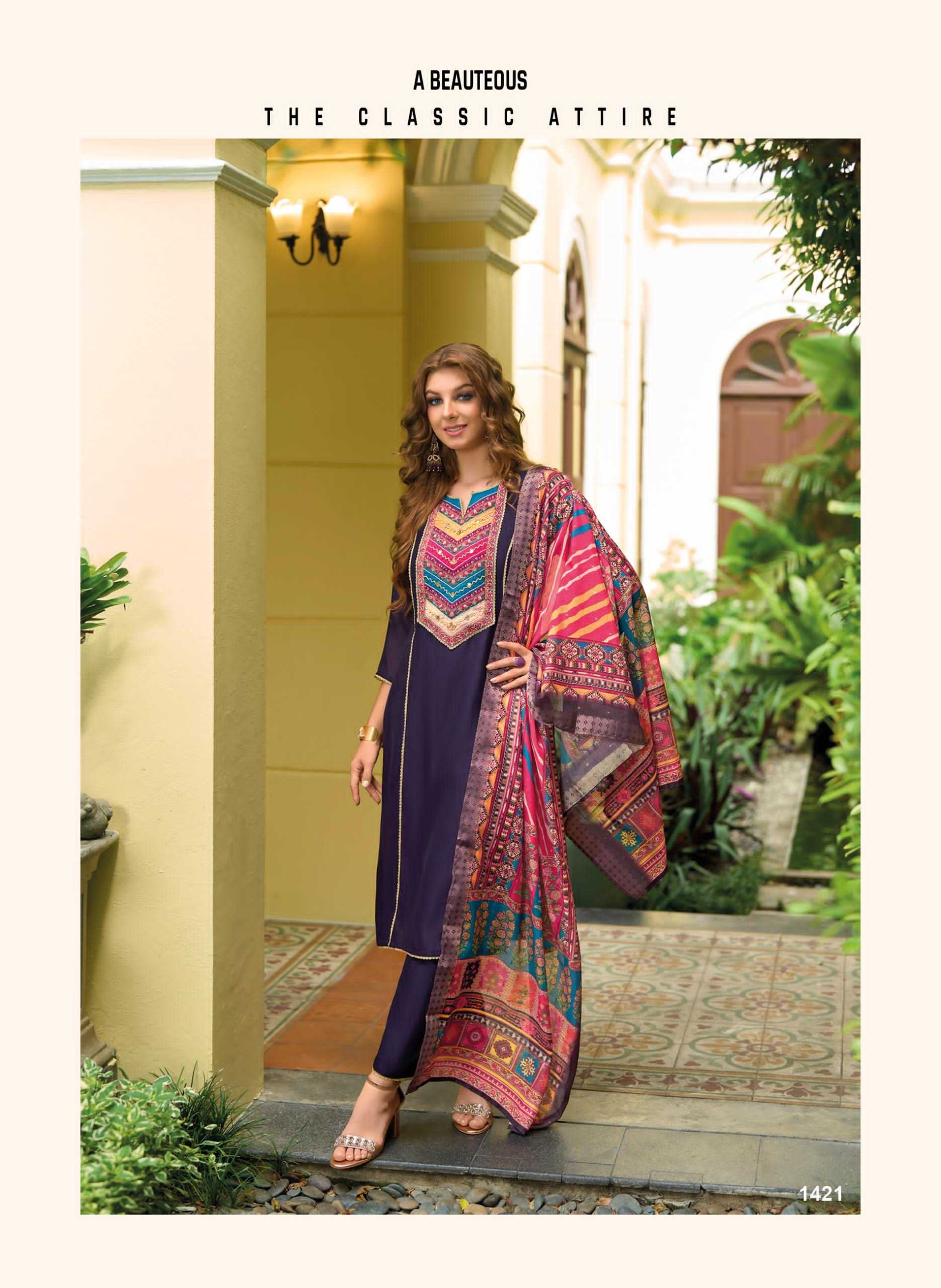 Ynf Fancy RIN190 LADY LEELA-ZEENAT Setwise Collections Wholesale Dresses & Suits Catalogs Manufacturer
