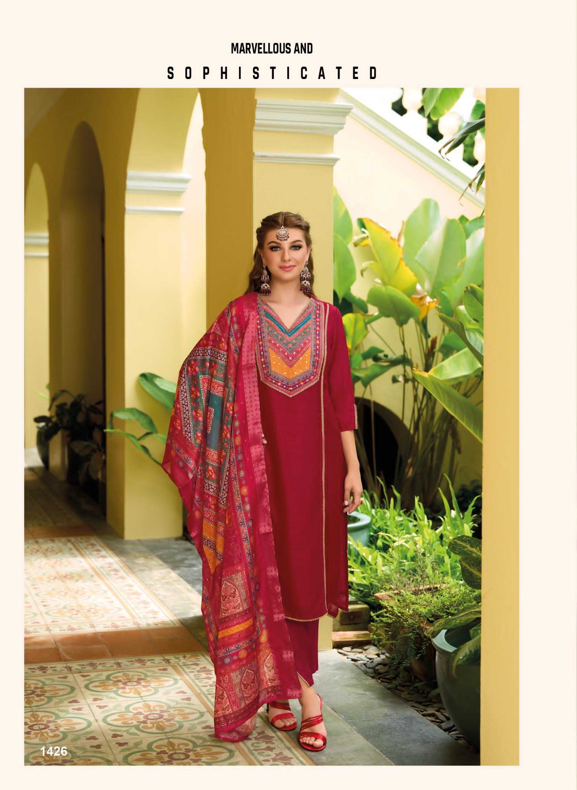 Ynf Fancy RIN190 LADY LEELA-ZEENAT Setwise Collections Wholesale Dresses & Suits Catalogs Manufacturer