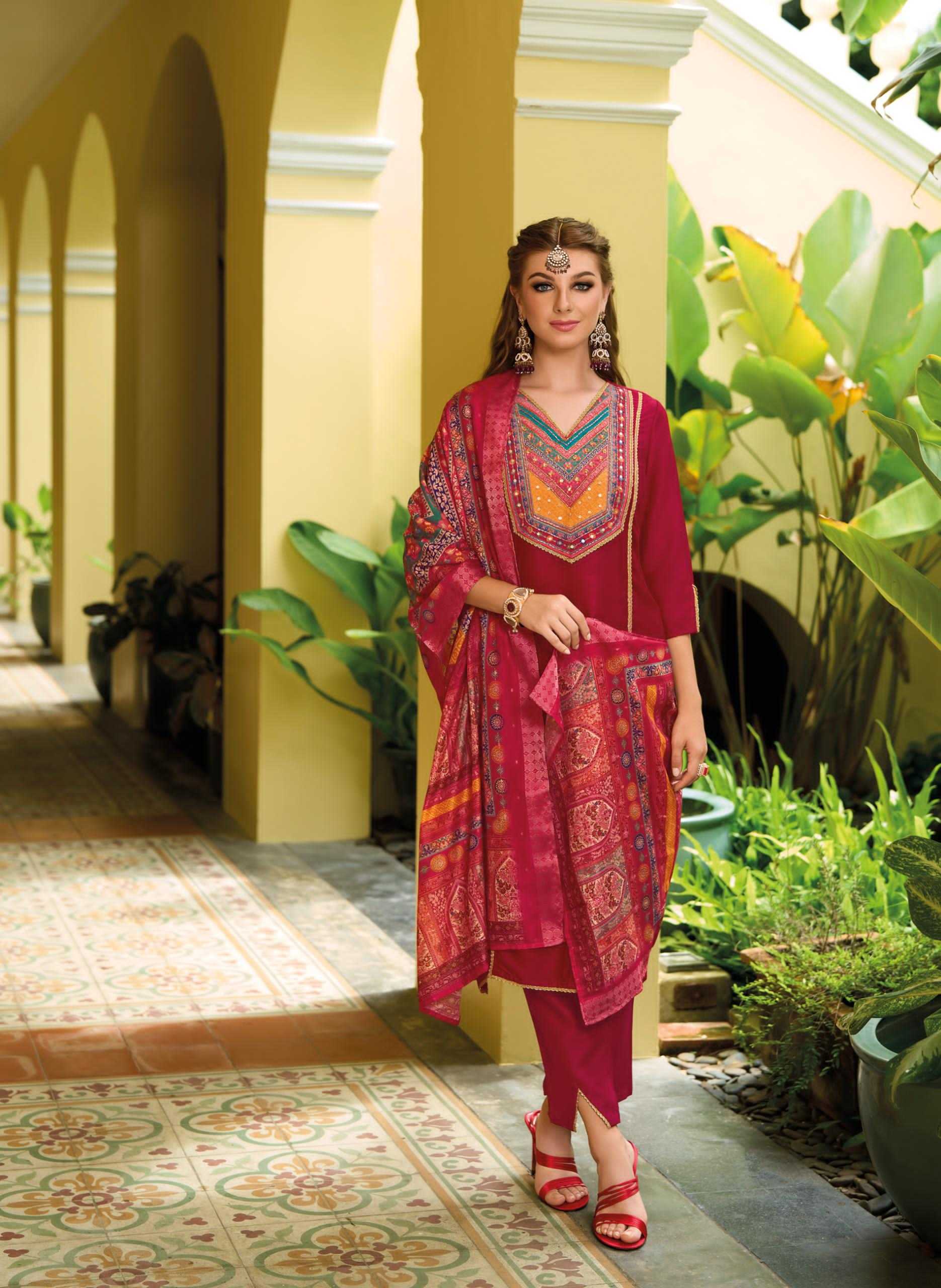 Ynf Fancy RIN190 LADY LEELA-ZEENAT Setwise Collections Wholesale Dresses & Suits Catalogs Manufacturer