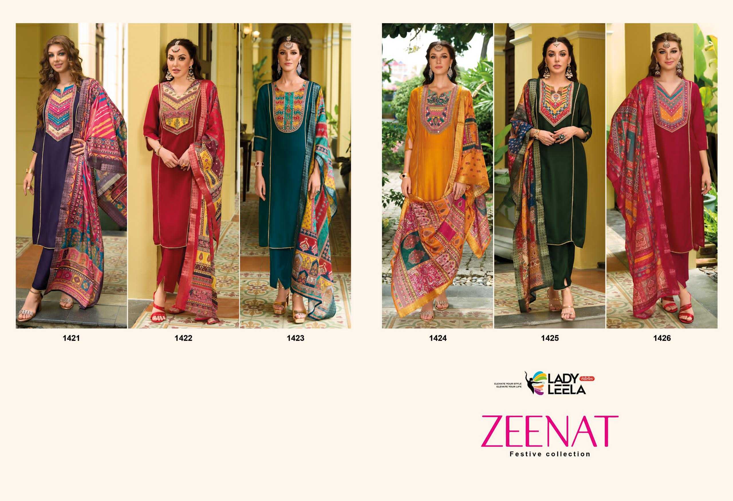 Ynf Fancy RIN190 LADY LEELA-ZEENAT Setwise Collections Wholesale Dresses & Suits Catalogs Manufacturer
