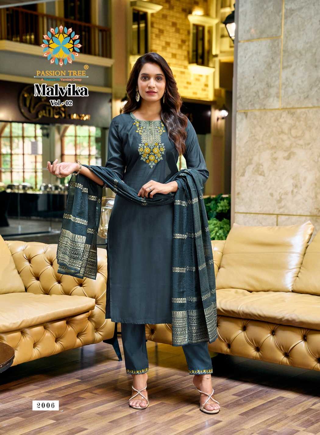 Ynf Fancy RIN190 Passion Tree-MALVIKA VOL-2 Setwise Collections Wholesale Kurtis Catalogs Manufacturer