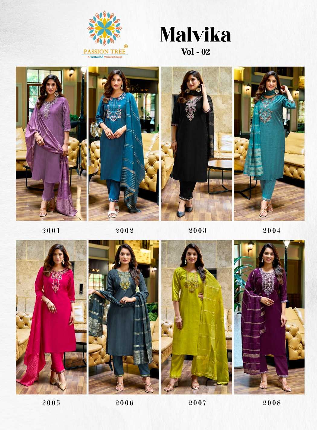 Ynf Fancy RIN190 Passion Tree-MALVIKA VOL-2 Setwise Collections Wholesale Kurtis Catalogs Manufacturer