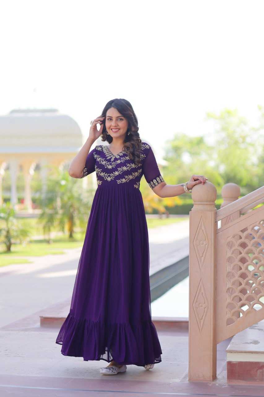 Ynf Faux Blooming KESH489 1172 Gowns Wholesale Fancy Gowns Embroidery Gowns Party Gowns Manufacturer