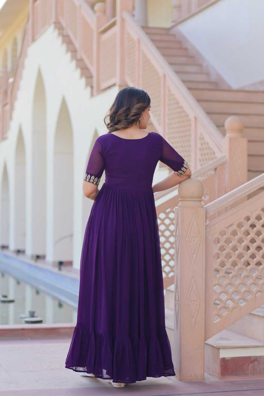 Ynf Faux Blooming KESH489 1172 Gowns Wholesale Fancy Gowns Embroidery Gowns Party Gowns Manufacturer