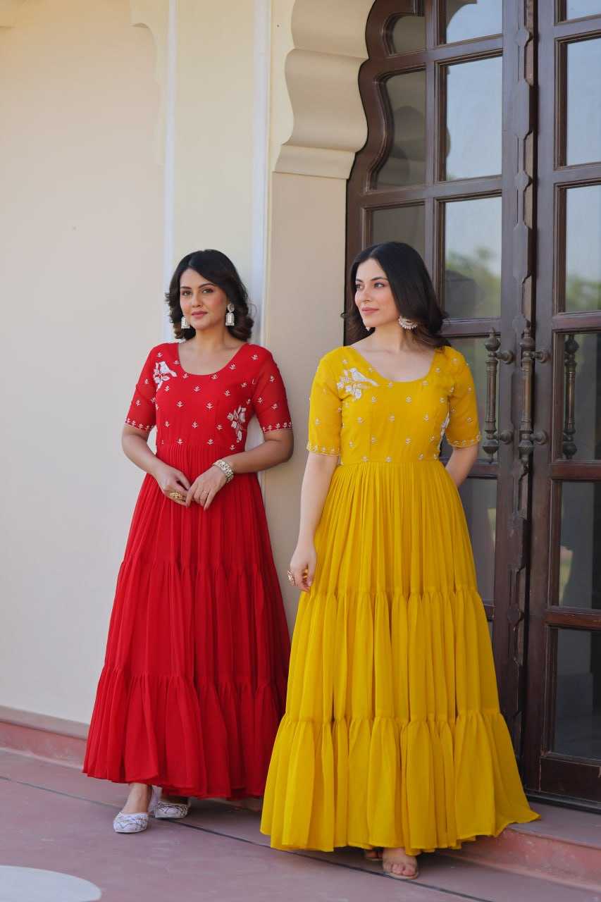 Ynf Faux Blooming KESH489 1173 Gowns Wholesale Embroidery Gowns Anarkali Gown Long Gowns Manufacturer