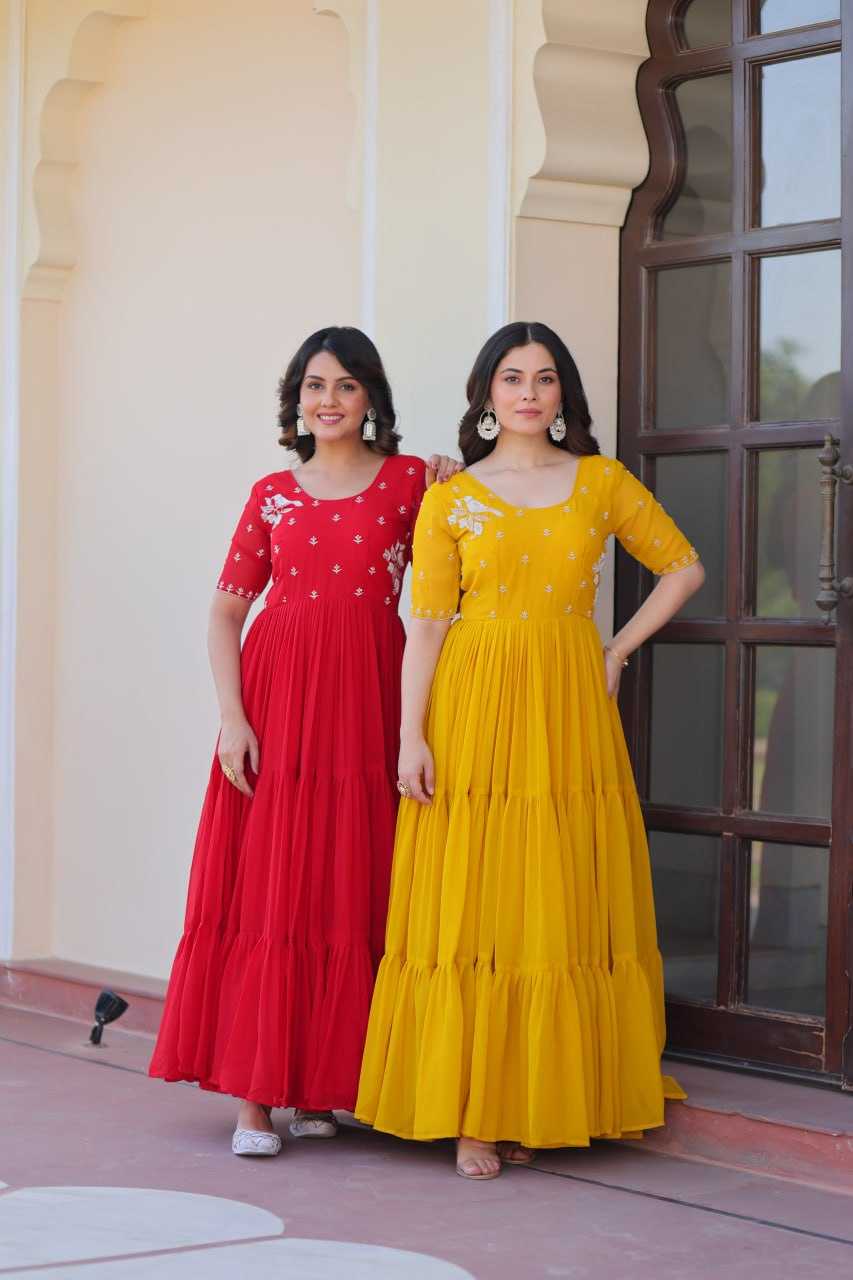 Ynf Faux Blooming KESH489 1173 Gowns Wholesale Embroidery Gowns Anarkali Gown Long Gowns Manufacturer
