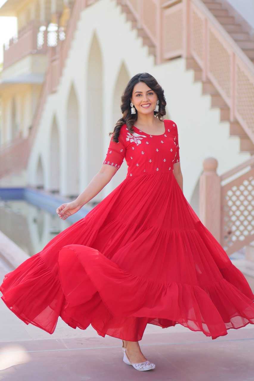 Ynf Faux Blooming KESH489 1173 Gowns Wholesale Embroidery Gowns Anarkali Gown Long Gowns Manufacturer