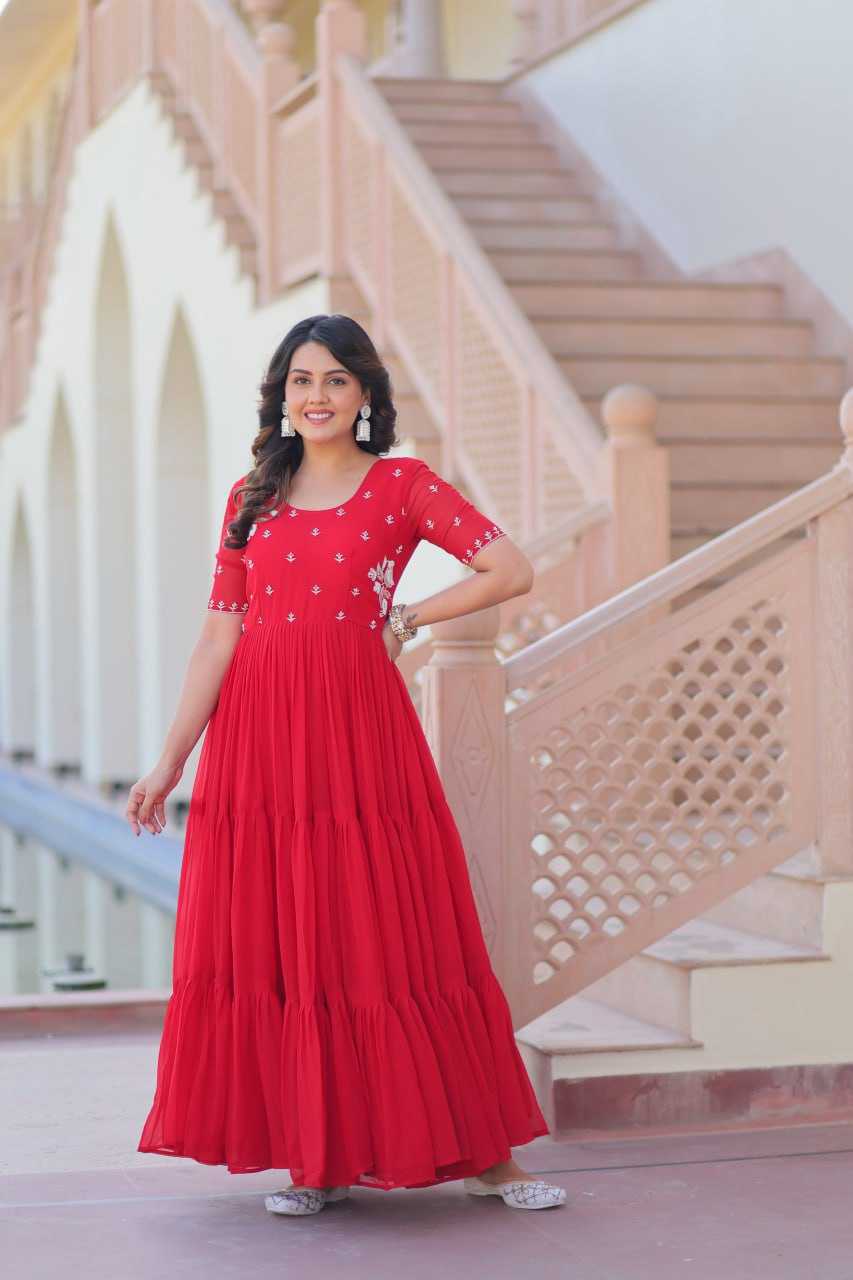Ynf Faux Blooming KESH489 1173 Gowns Wholesale Embroidery Gowns Anarkali Gown Long Gowns Manufacturer