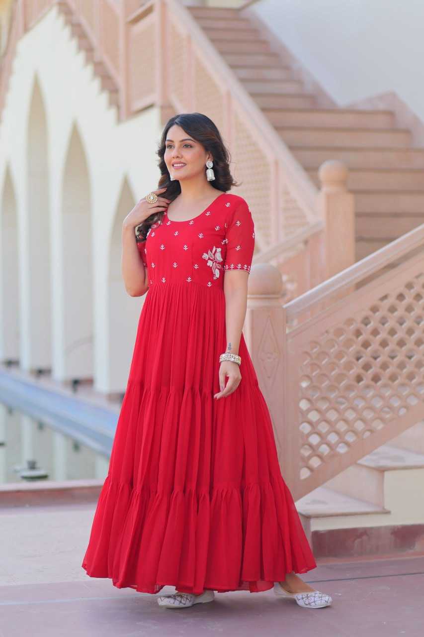 Ynf Faux Blooming KESH489 1173 Gowns Wholesale Embroidery Gowns Anarkali Gown Long Gowns Manufacturer