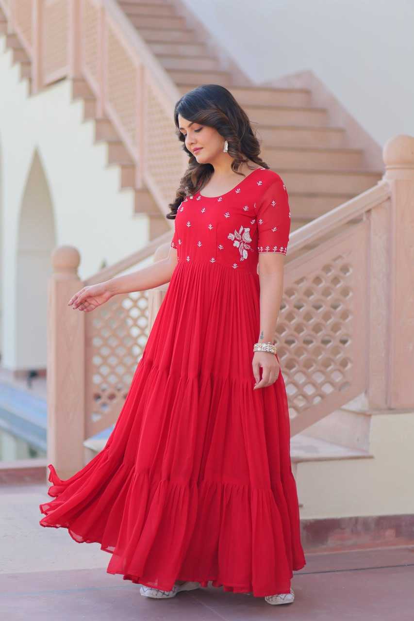 Ynf Faux Blooming KESH489 1173 Gowns Wholesale Embroidery Gowns Anarkali Gown Long Gowns Manufacturer