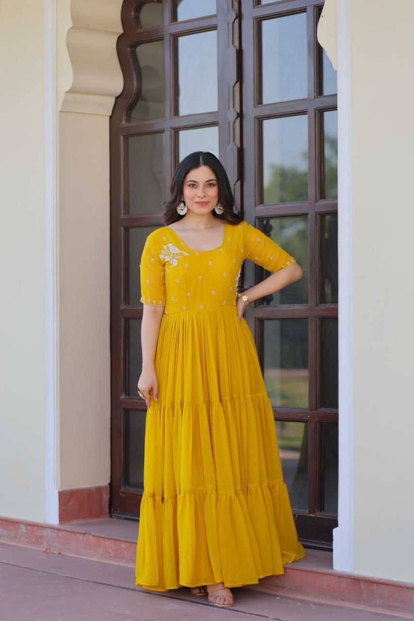Ynf Faux Blooming KESH489 1173 Gowns Wholesale Embroidery Gowns Anarkali Gown Long Gowns Manufacturer