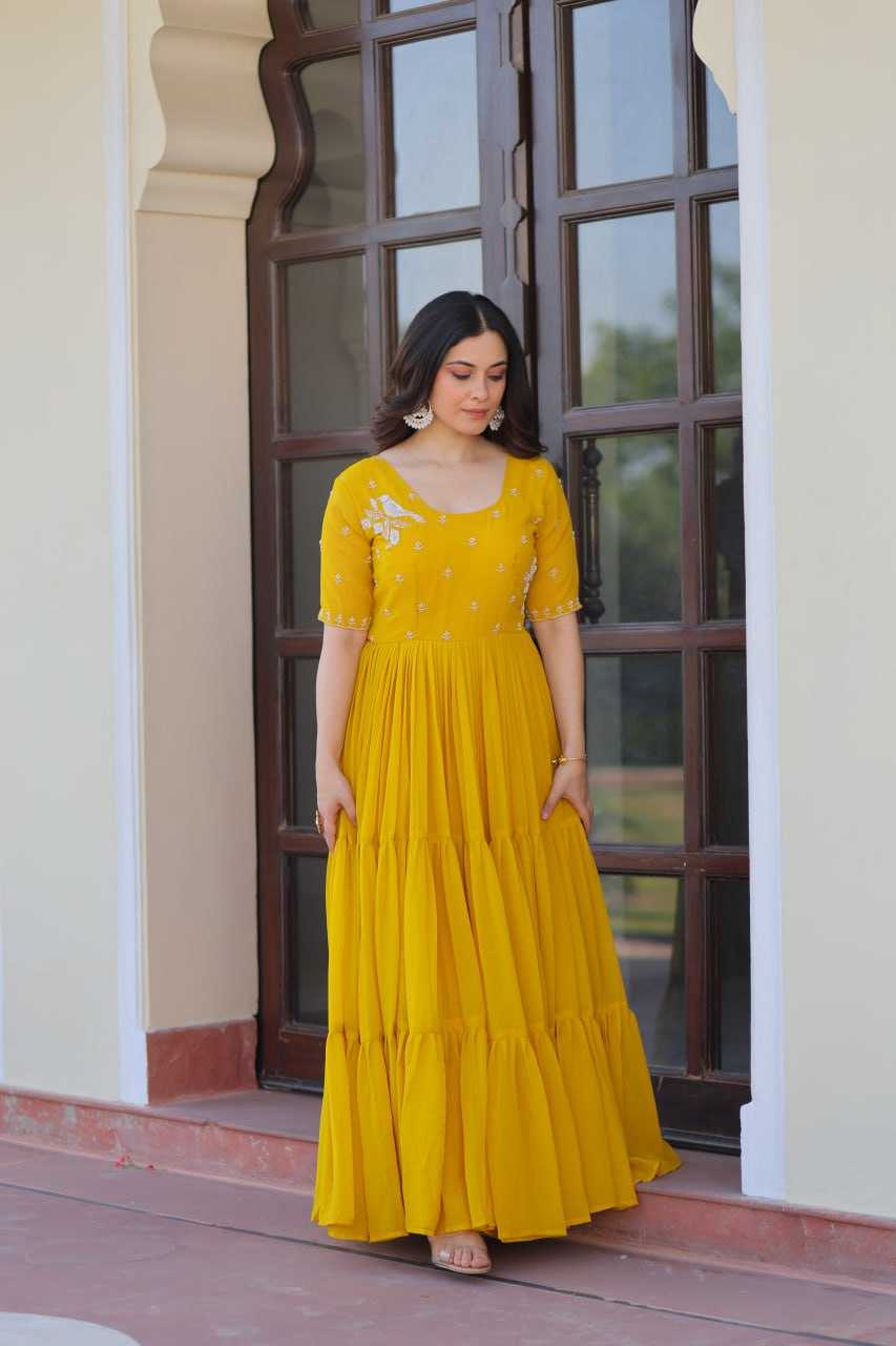 Ynf Faux Blooming KESH489 1173 Gowns Wholesale Embroidery Gowns Anarkali Gown Long Gowns Manufacturer