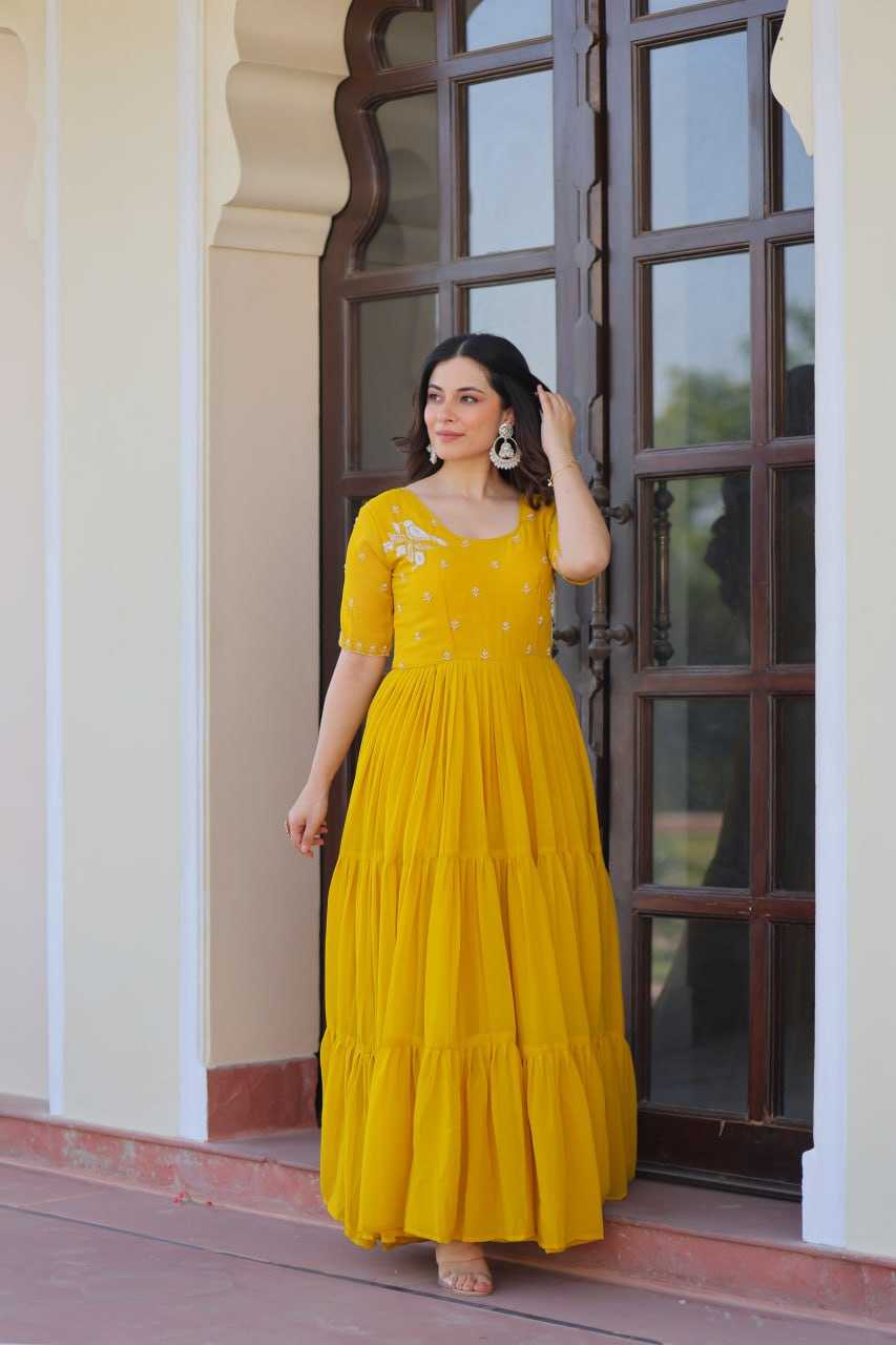 Ynf Faux Blooming KESH489 1173 Gowns Wholesale Embroidery Gowns Anarkali Gown Long Gowns Manufacturer