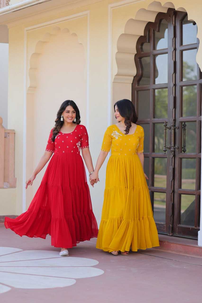 Ynf Faux Blooming KESH489 1173 Gowns Wholesale Embroidery Gowns Anarkali Gown Long Gowns Manufacturer