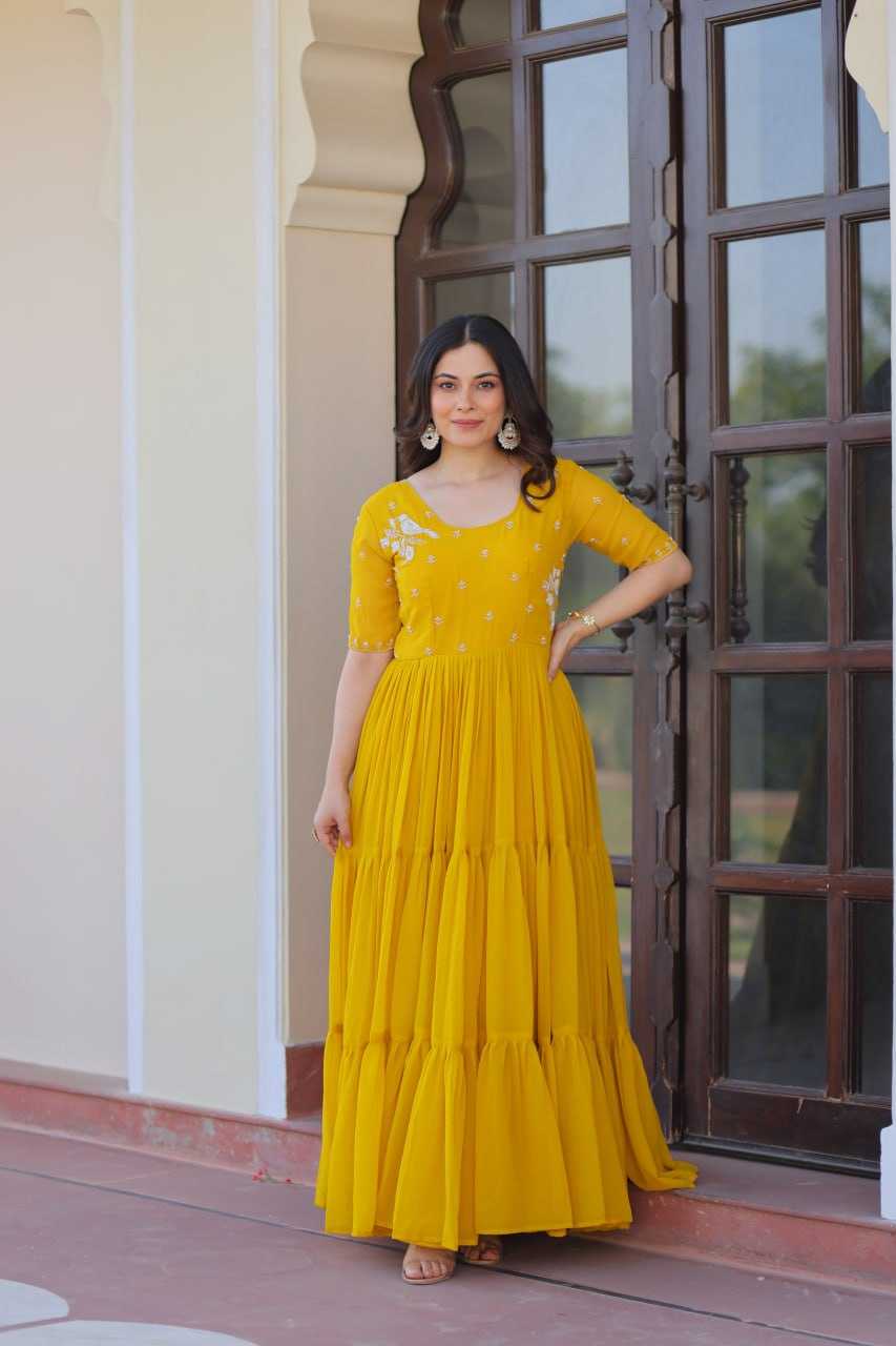 Ynf Faux Blooming KESH489 1173 Gowns Wholesale Embroidery Gowns Anarkali Gown Long Gowns Manufacturer