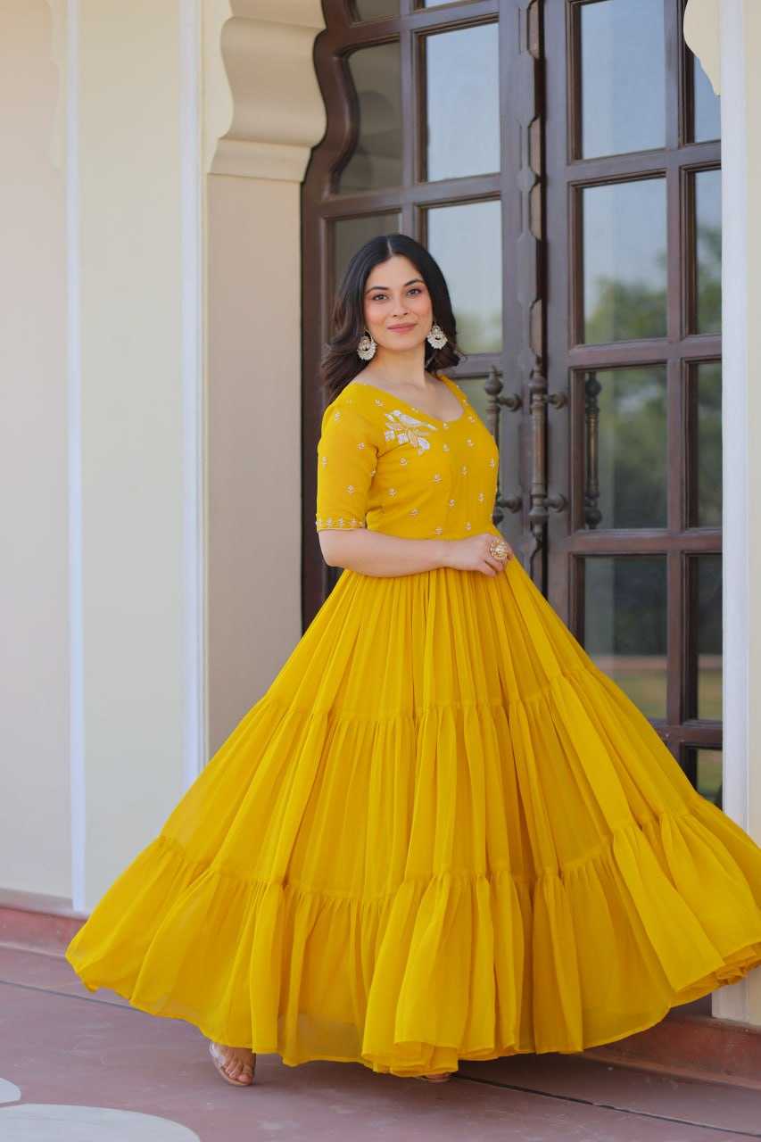 Ynf Faux Blooming KESH489 1173 Gowns Wholesale Embroidery Gowns Anarkali Gown Long Gowns Manufacturer