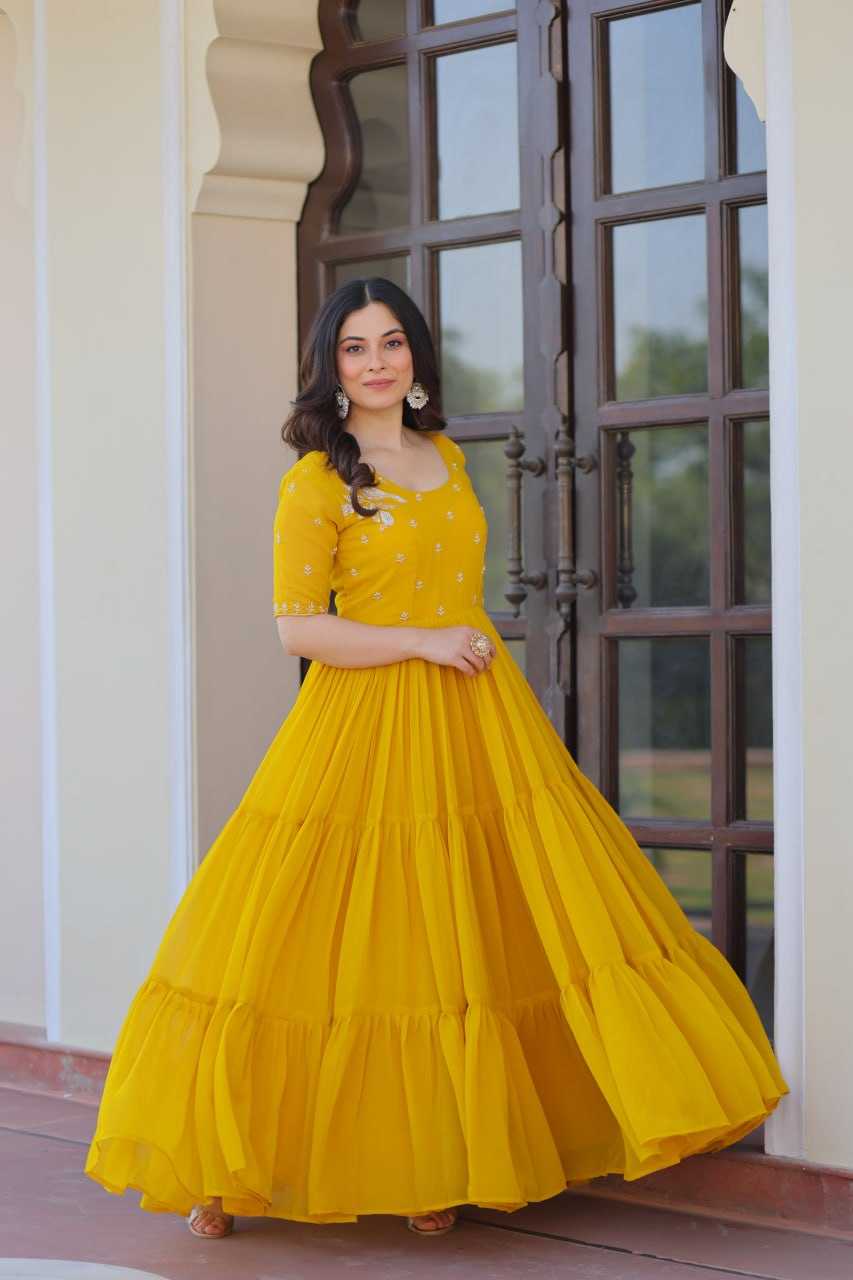 Ynf Faux Blooming KESH489 1173 Gowns Wholesale Embroidery Gowns Anarkali Gown Long Gowns Manufacturer