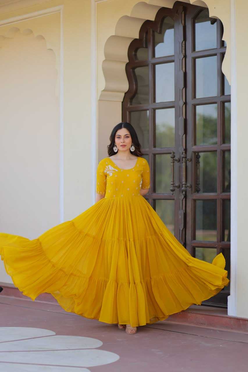 Ynf Faux Blooming KESH489 1173 Gowns Wholesale Embroidery Gowns Anarkali Gown Long Gowns Manufacturer
