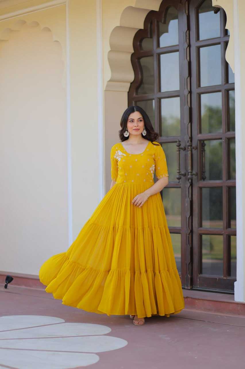 Ynf Faux Blooming KESH489 1173 Gowns Wholesale Embroidery Gowns Anarkali Gown Long Gowns Manufacturer