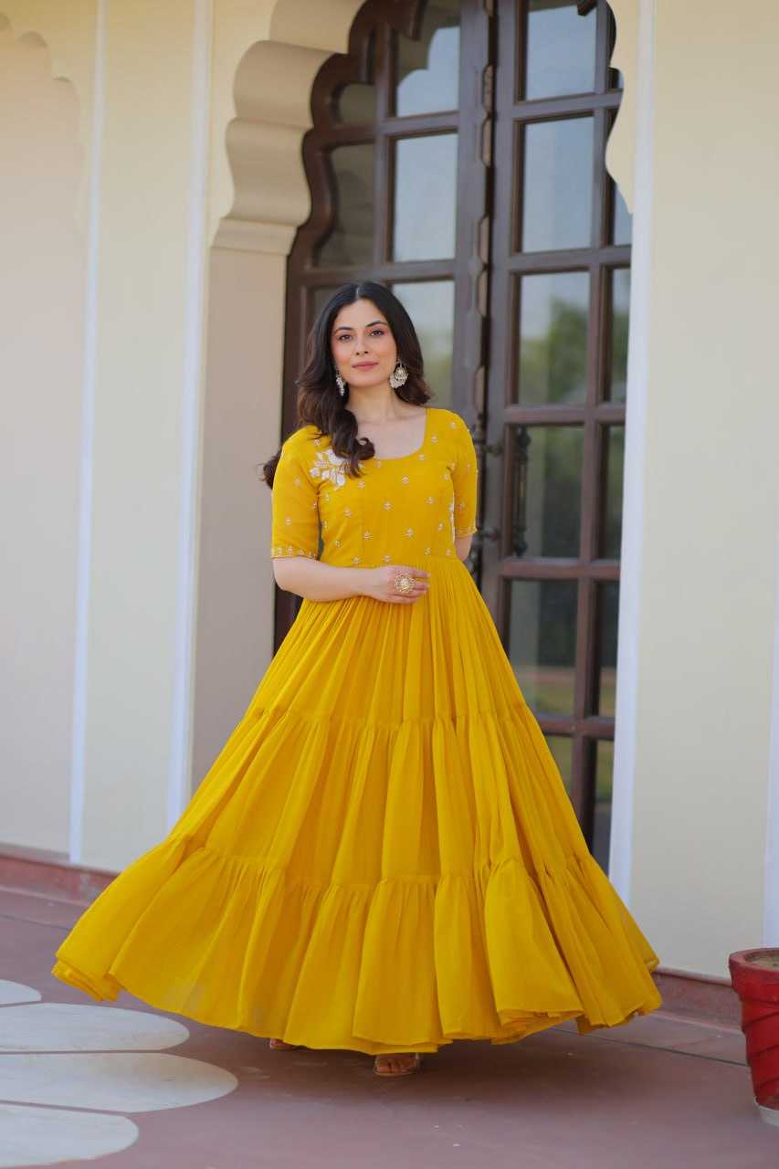 Ynf Faux Blooming KESH489 1173 Gowns Wholesale Embroidery Gowns Anarkali Gown Long Gowns Manufacturer