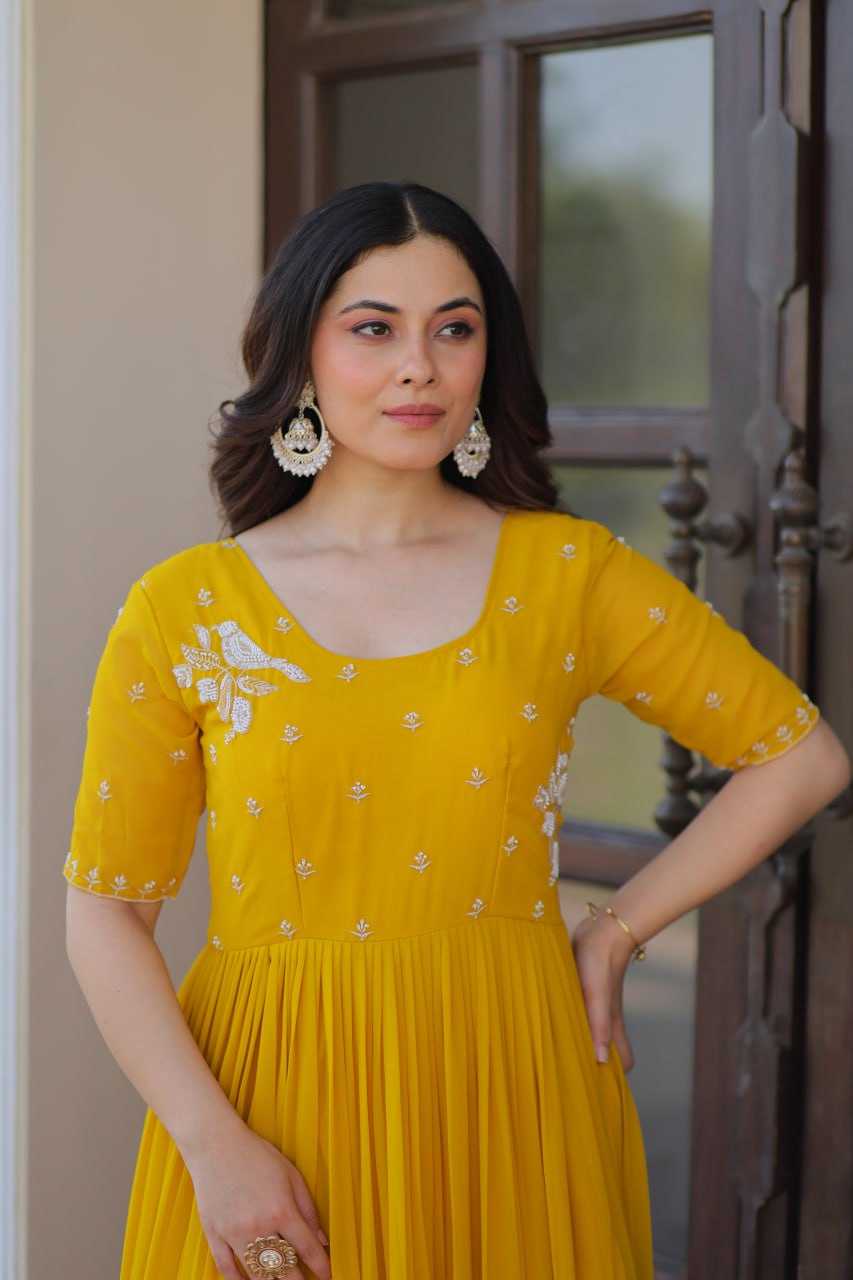 Ynf Faux Blooming KESH489 1173 Gowns Wholesale Embroidery Gowns Anarkali Gown Long Gowns Manufacturer